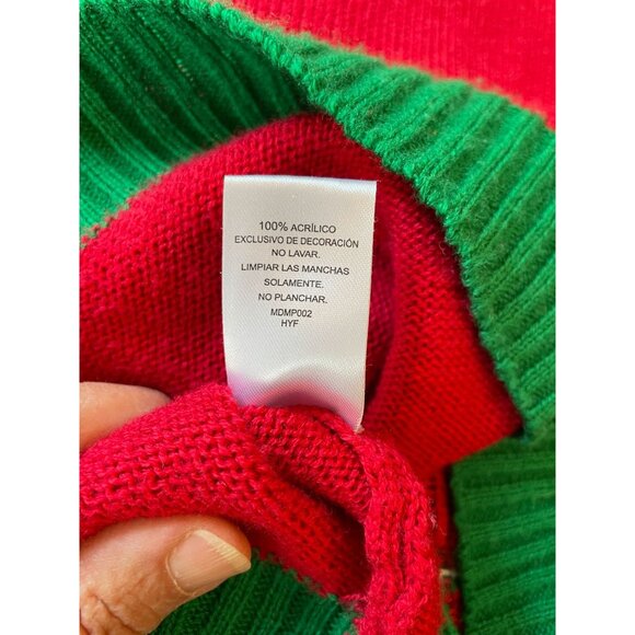 Allison Brittney Ugly Christmas Sweater Tree & Gifts Design LARGE Y2K Holidaycor - Picture 7 of 8